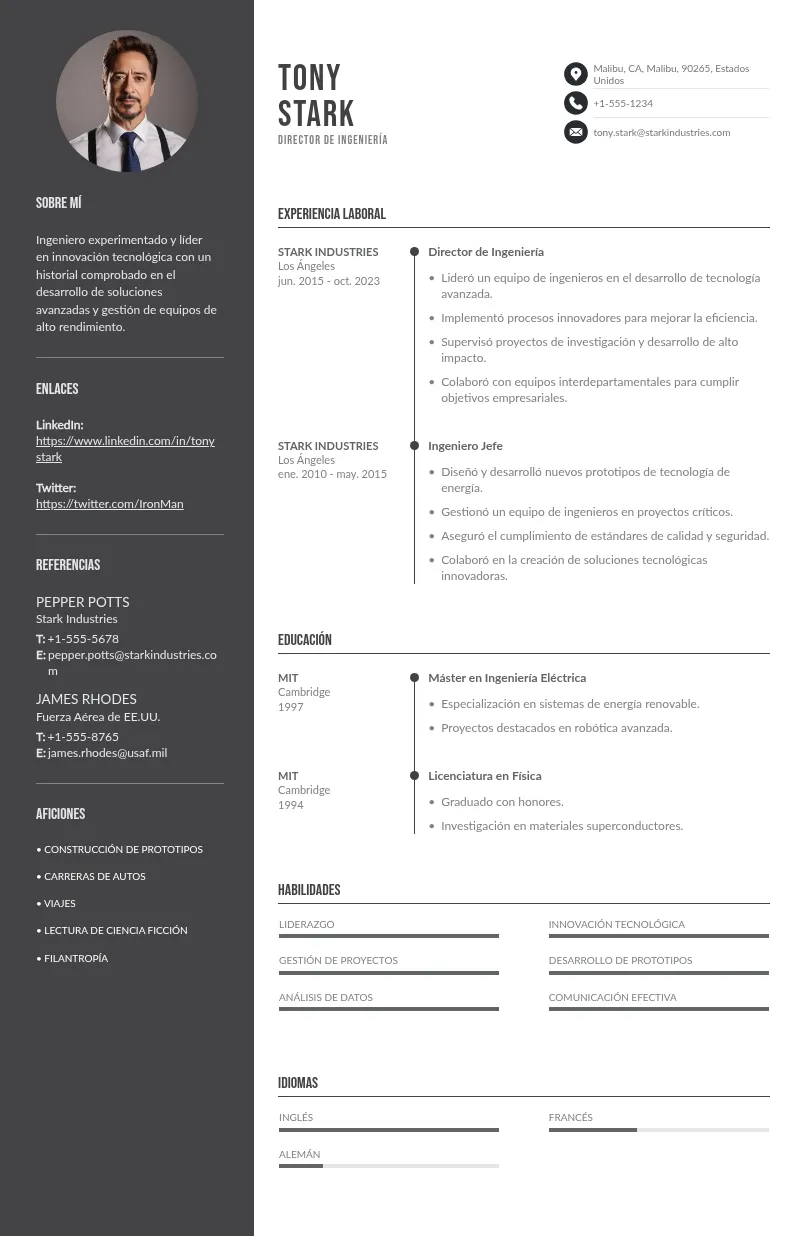 CV director de ingeniería: pasos a seguir para escribir cada sección