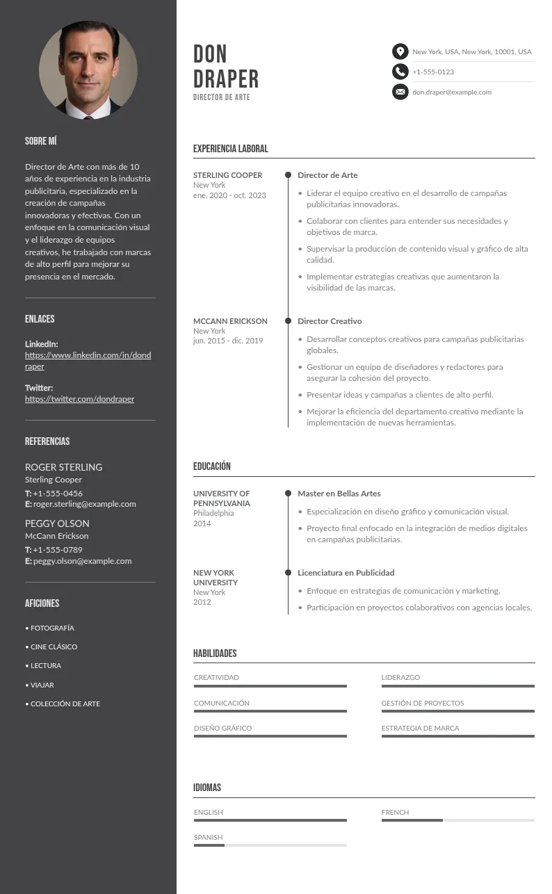 Muestra tu potencial creativo en tu CV de director de arte: ejemplos y claves de éxito