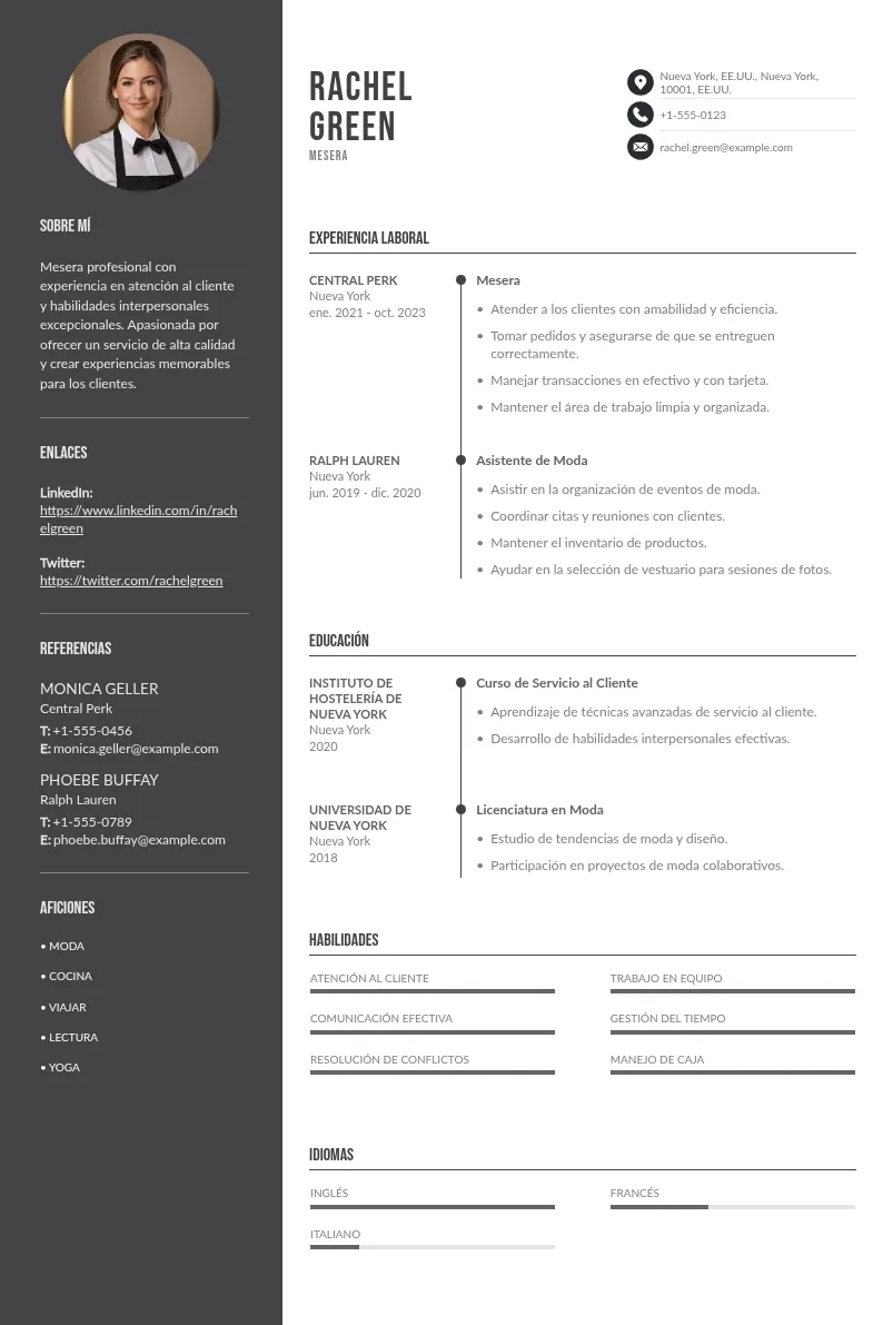 ¿Cómo escribir un CV mesero que capte la atención del reclutador?