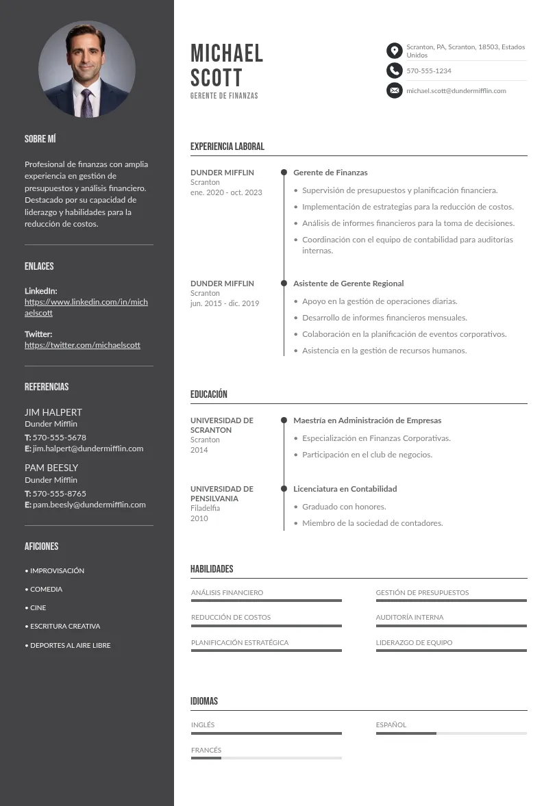 CV de gerente de finanzas: 9 Ejemplos y consejos para crear una candidatura impactante 