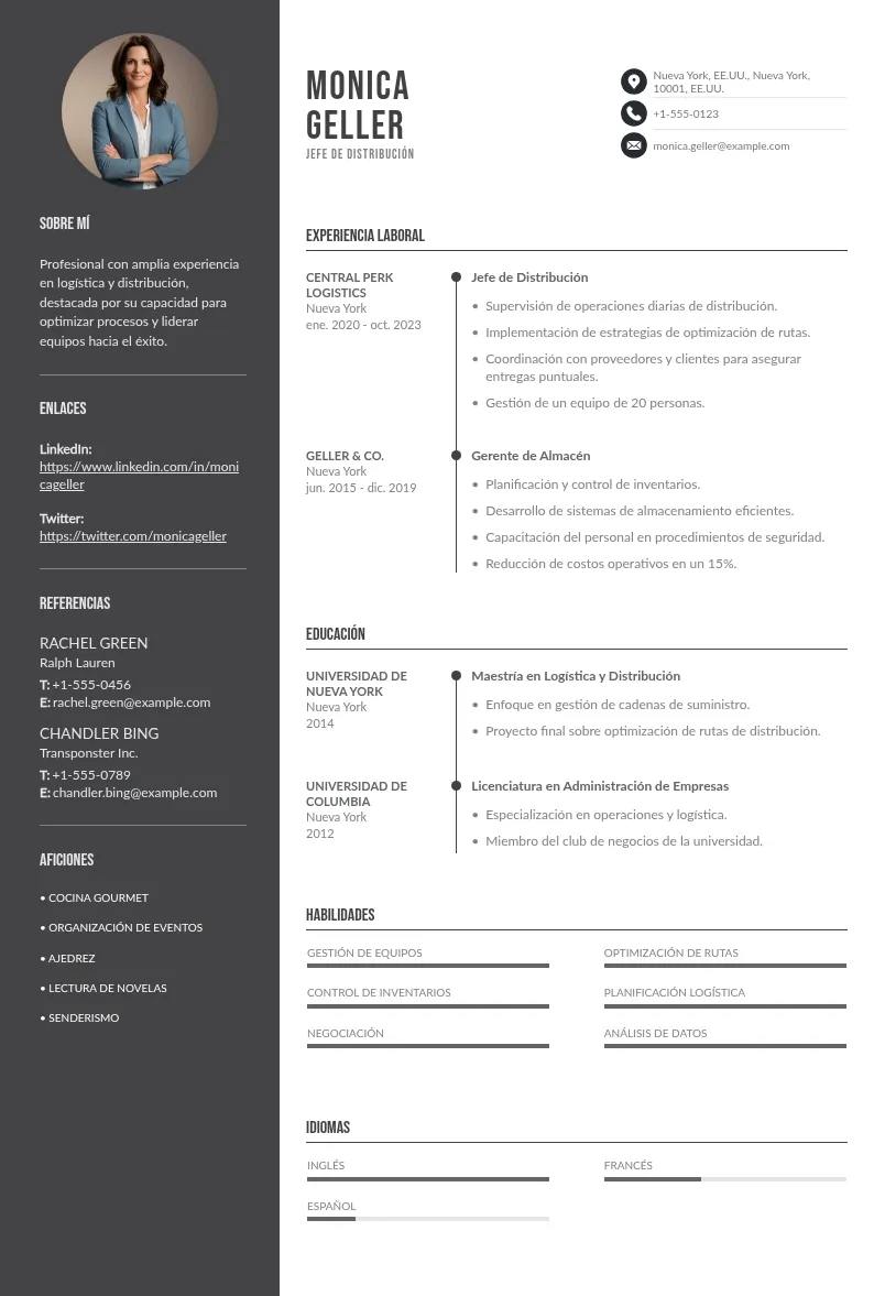 Conoce nuestra metodología práctica para escribir con éxito un CV de jefe de distribución en minutos