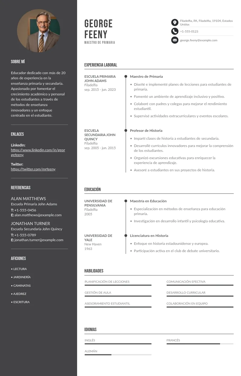 CV maestro de primaria: guía detallada para escribir cada sección