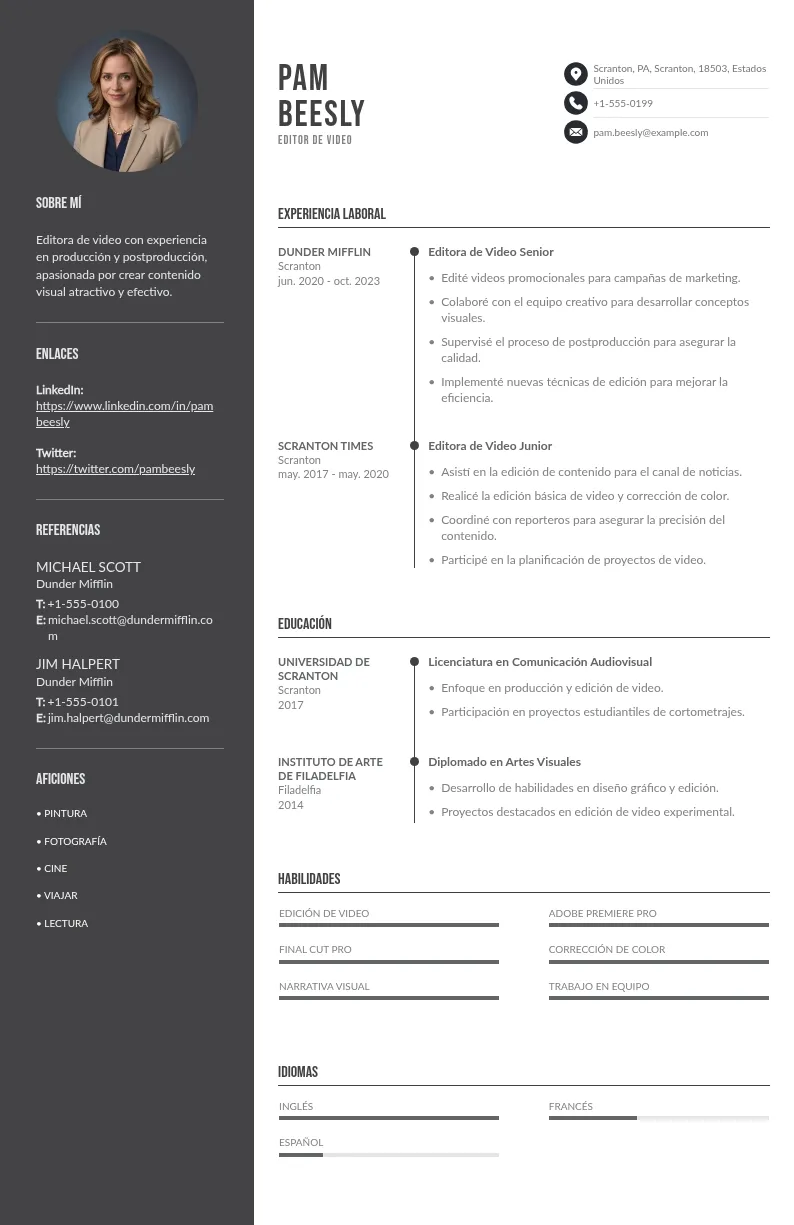 CV editor de video: sugerencias y ejemplos para tener éxito en su redacción