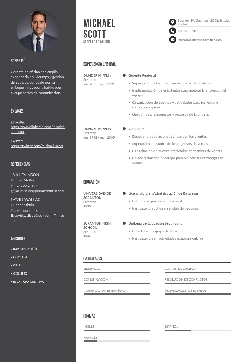 CV gerente de oficina: sugerencias para que lo adaptes a la vacante