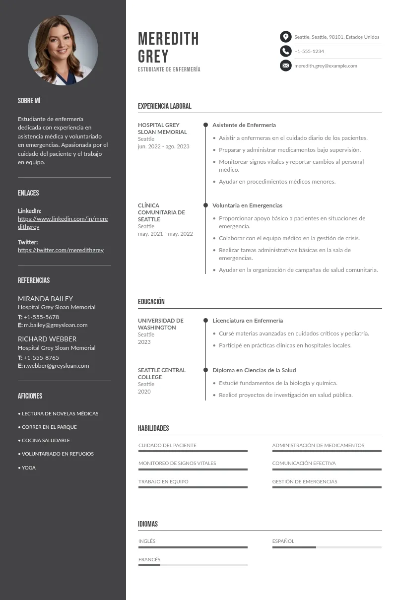 CV estudiante de enfermería: inicia tu trayectoria laboral de la mejor manera
