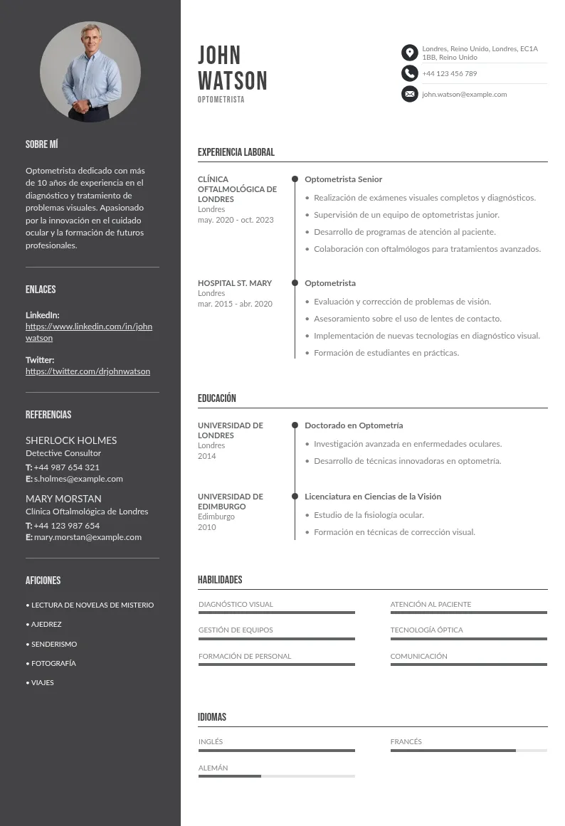 Currículum de optometrista: claves para sobresalir