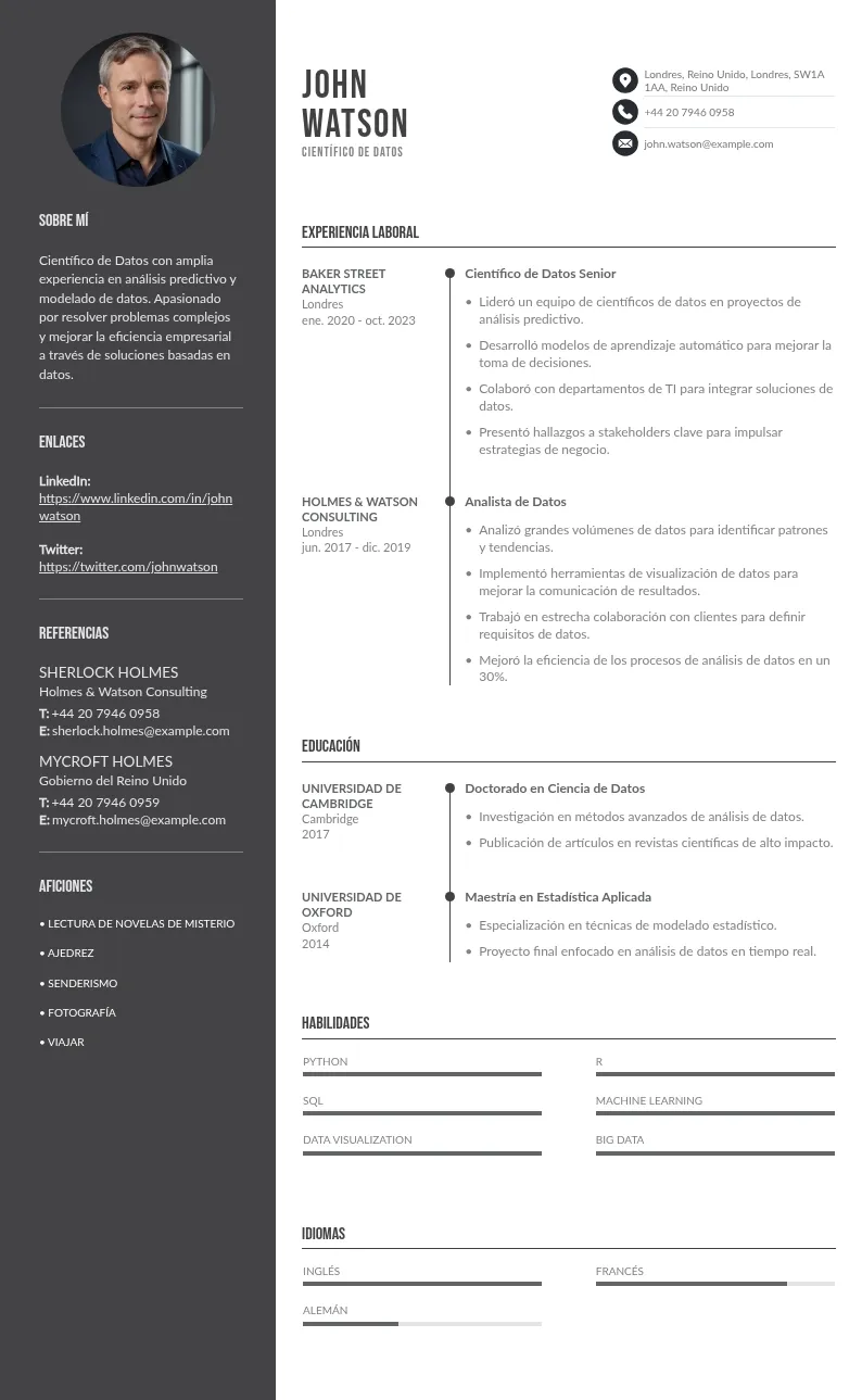Currículum de científico de datos: haz una redacción que impresione al reclutador