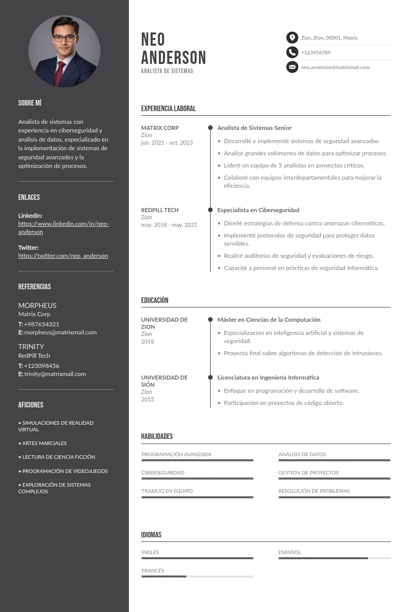 Currículum de analista de sistemas: guía para la redacción de cada sección