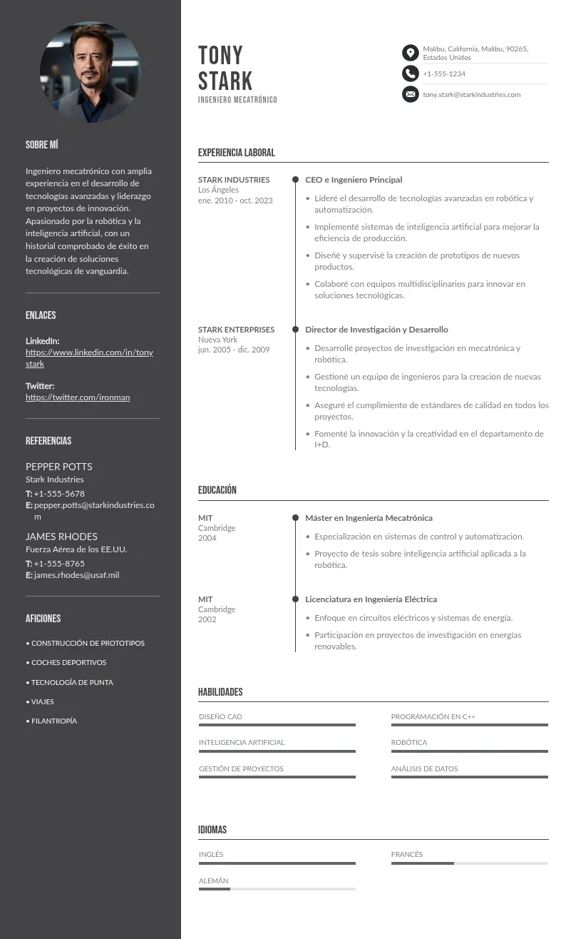 Currículum de ingeniero mecatrónico: qué contiene y cómo hacerlo