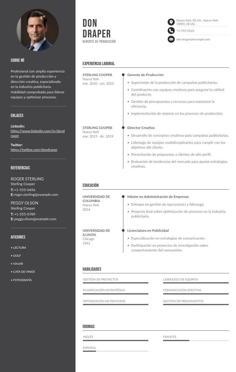 Currículum de gerente de producción: guía completa