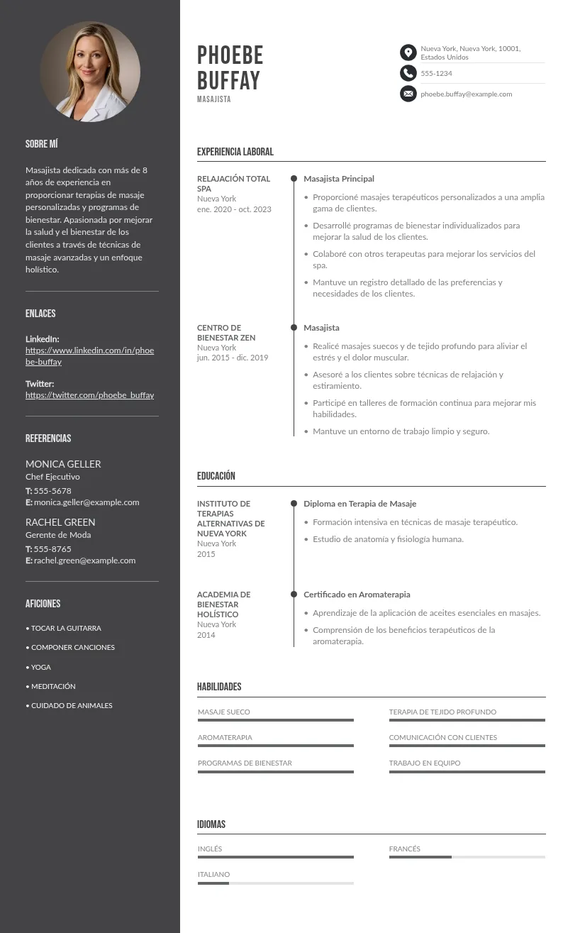 Currículum de masajista: 9 ejemplos y consejos para redactar cada sección de manera efectiva 