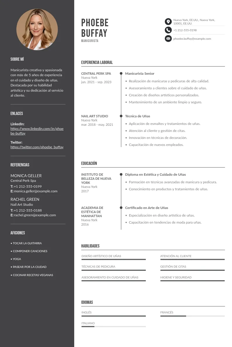 Currículum de manicurista: guía para redactarlo