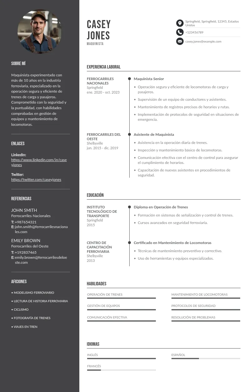 Currículum de maquinista: cómo lograr que destaque