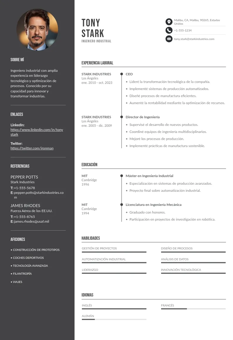 Currículum de ingeniero industrial: la guía completa para dar con tu próximo empleo