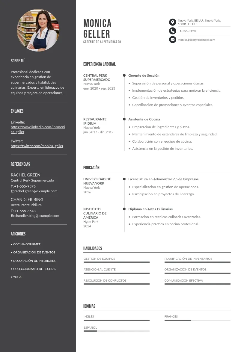 Currículum para supermercado: ejemplos y consejos