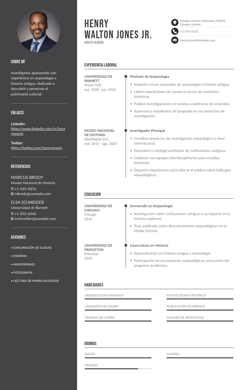 Currículum vitae de investigador: consejos y ejemplos
