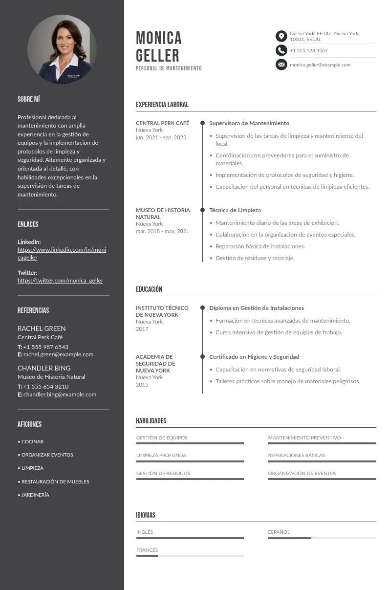 Currículum para personal de mantenimiento