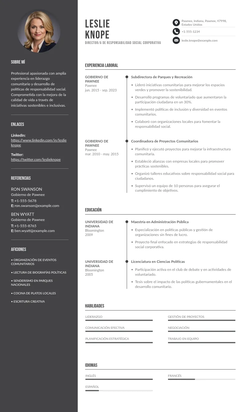 CV de Director/a de Responsabilidad Social Corporativa: Guía y Consejos para 2024