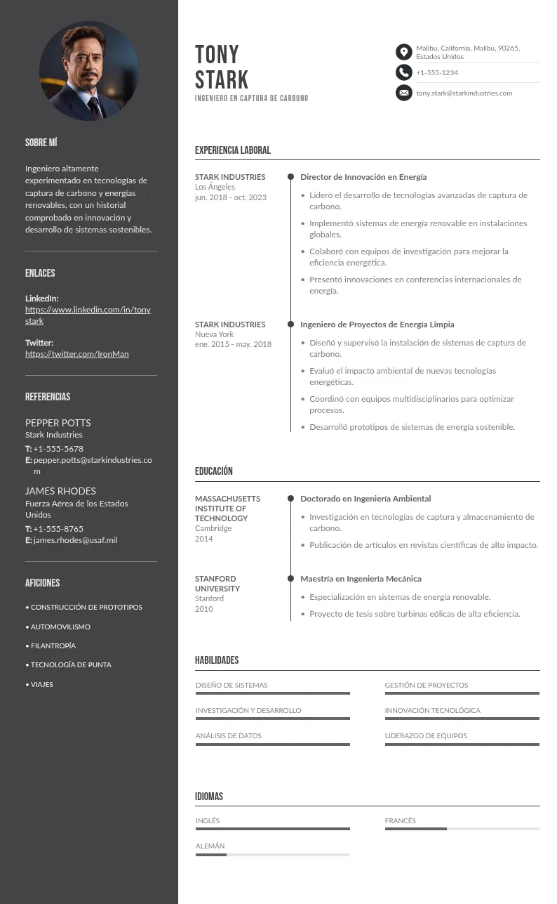 CV de Especialista en Tecnologías de Captura de Carbono: Guía y Consejos para 2024
