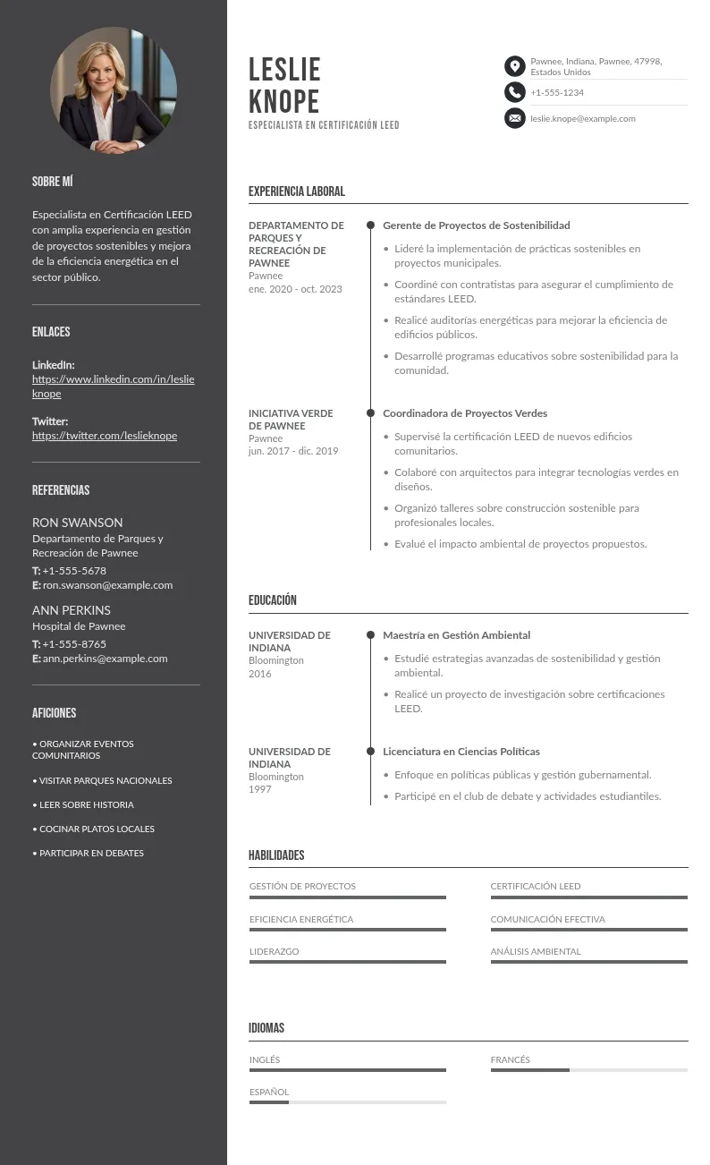 CV de Especialista en Certificación LEED: Guía y Consejos para 2024