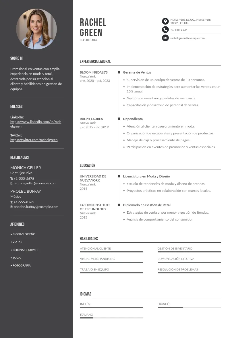 Currículum de dependienta: cómo redactar tu CV de forma impactante