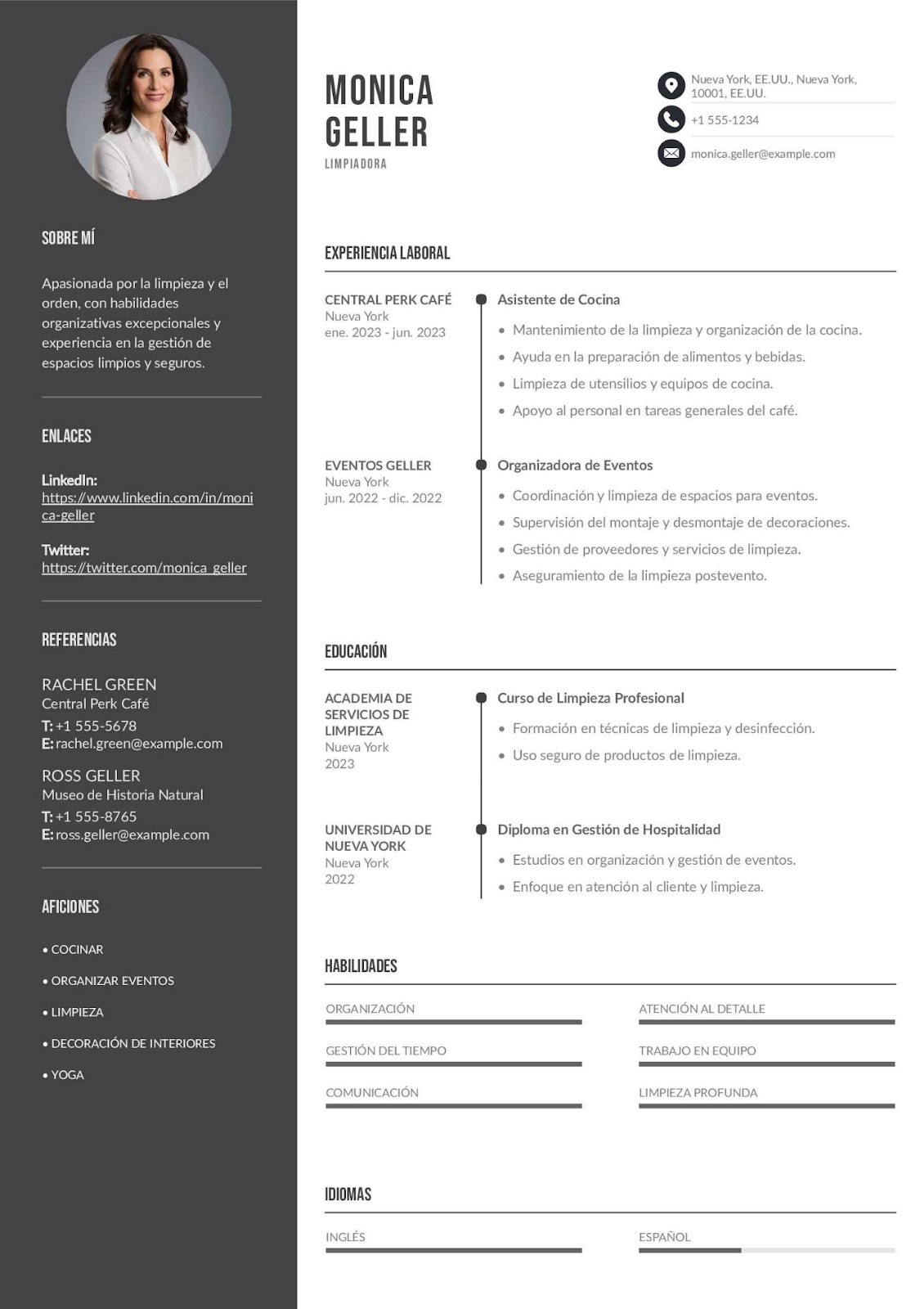 Currículum de limpiador sin experiencia