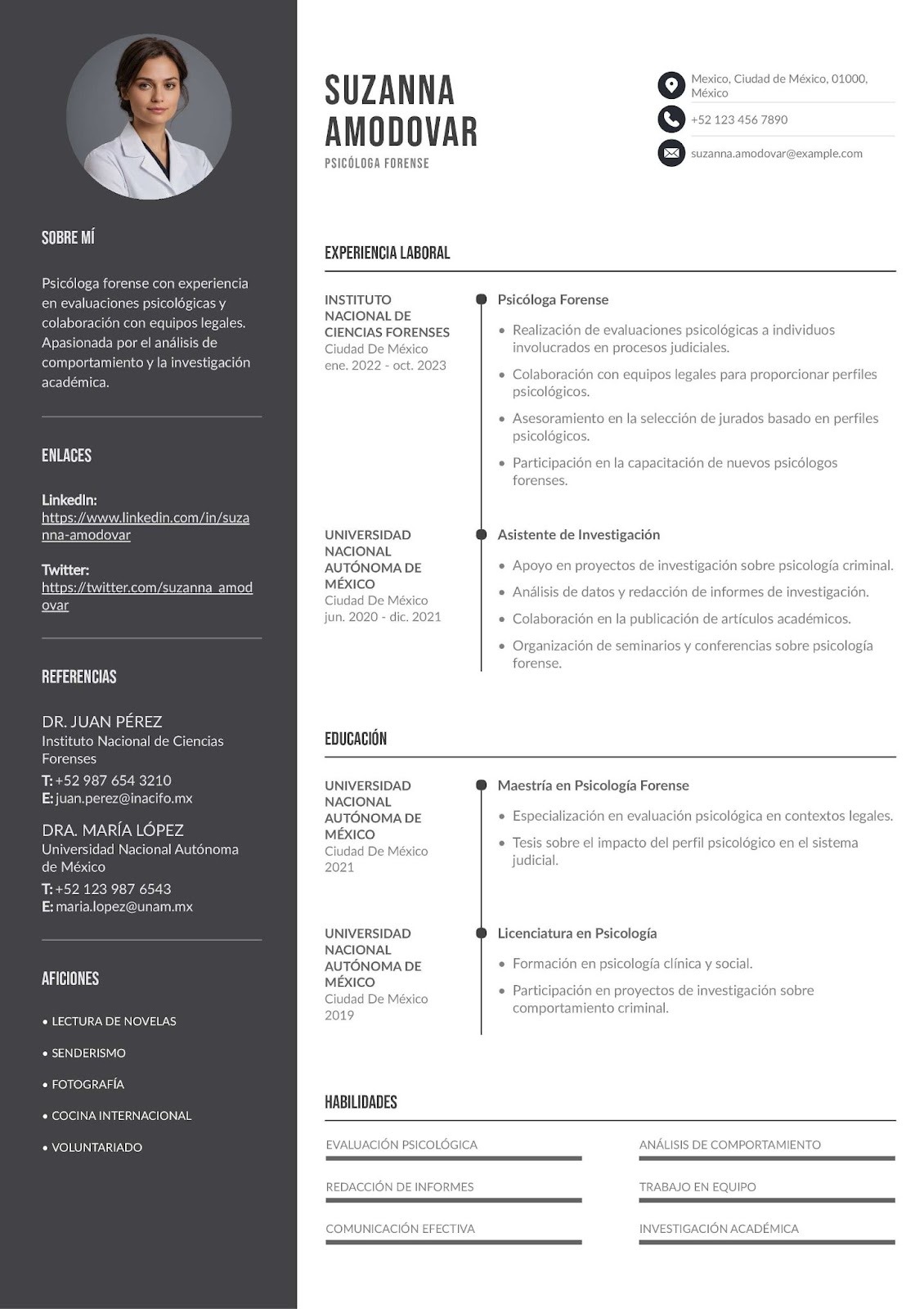 Currículum de psicólogo forense