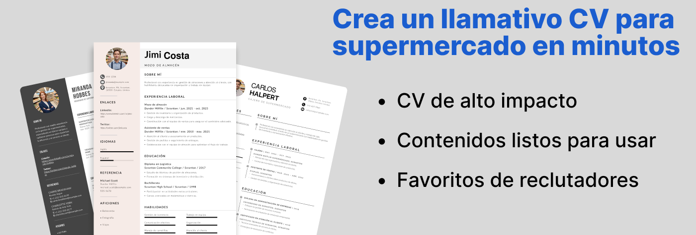 Mejor CV para supermercado
