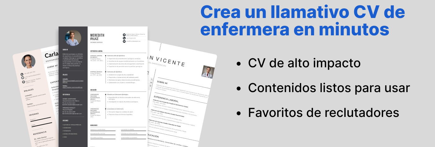 Mejor CV de Enfermera
