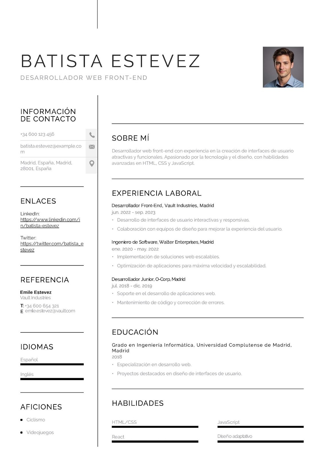 Currículum informático como administrador de sistemas