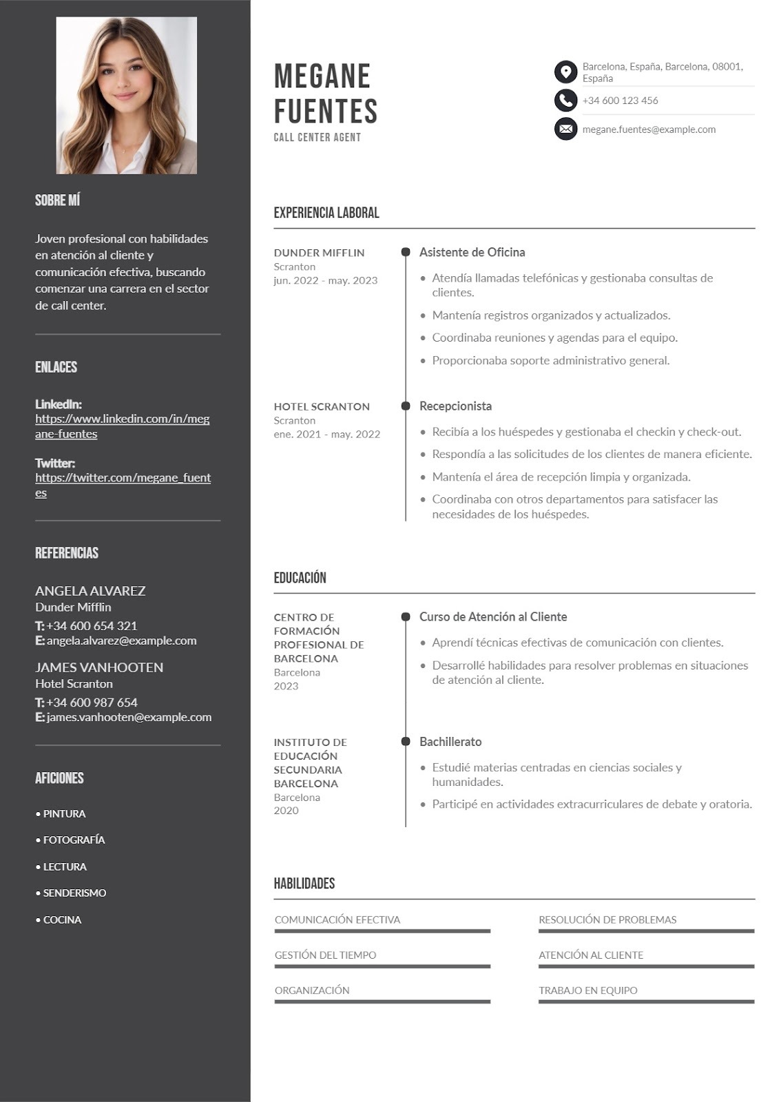 Currículum para trabajar en call center sin experiencia previa