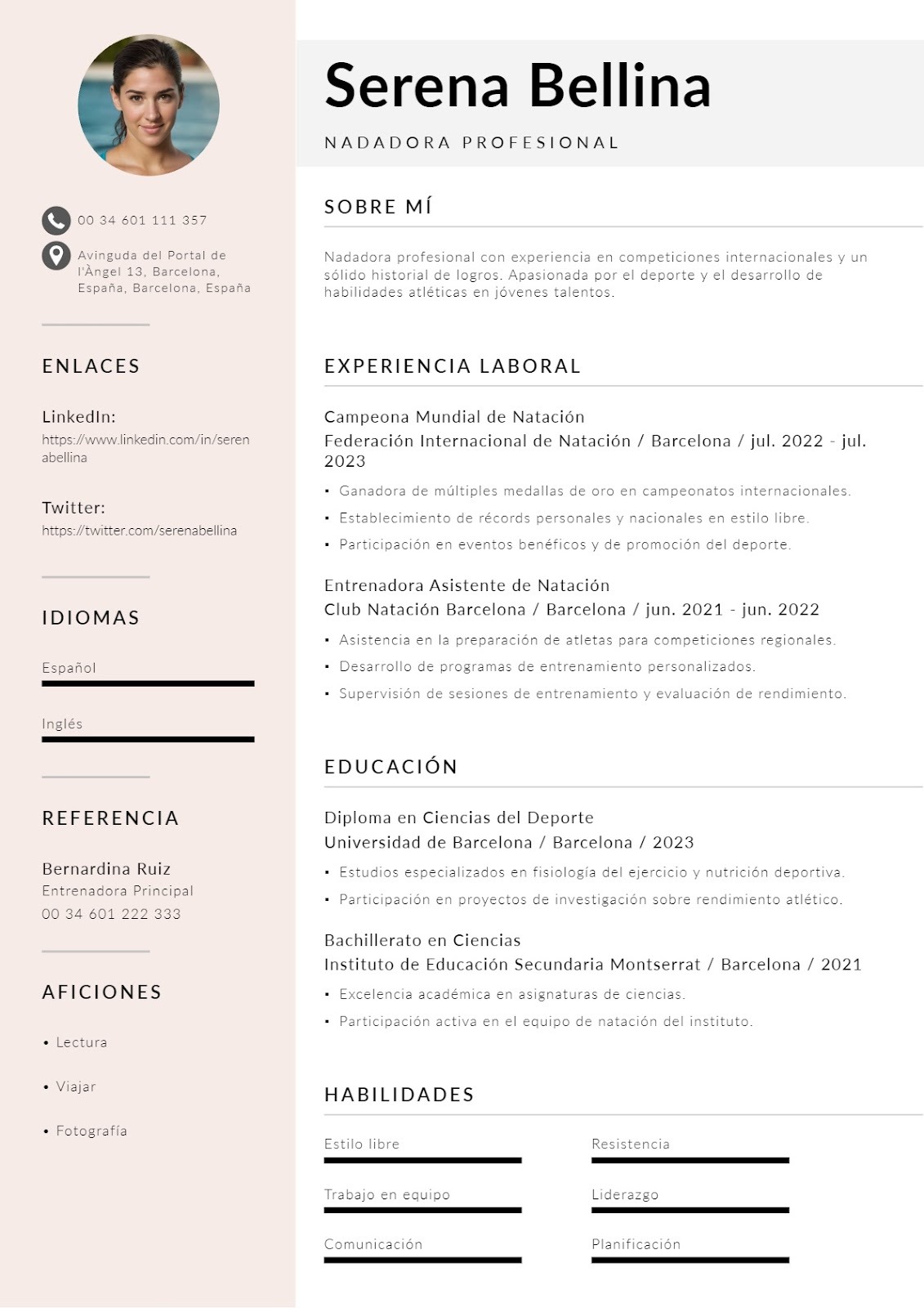 Currículum de nadador