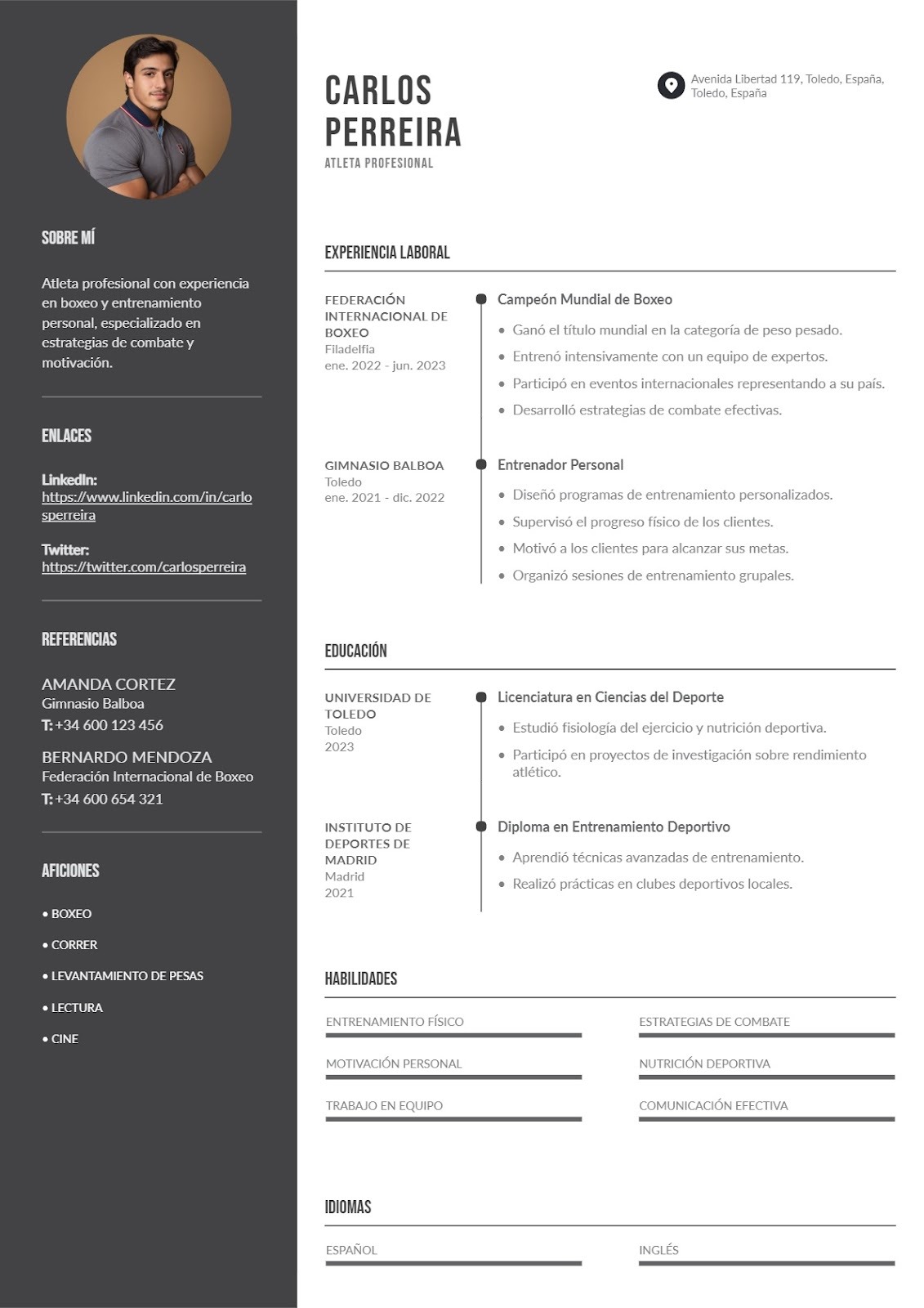 Currículum para profesionales del atletismo