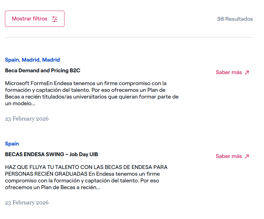 Vacantes en el portal de empleo de Endesa