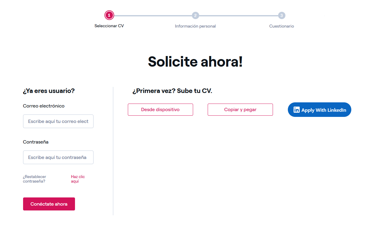 Subir el CV al portal de empleo de Endesa