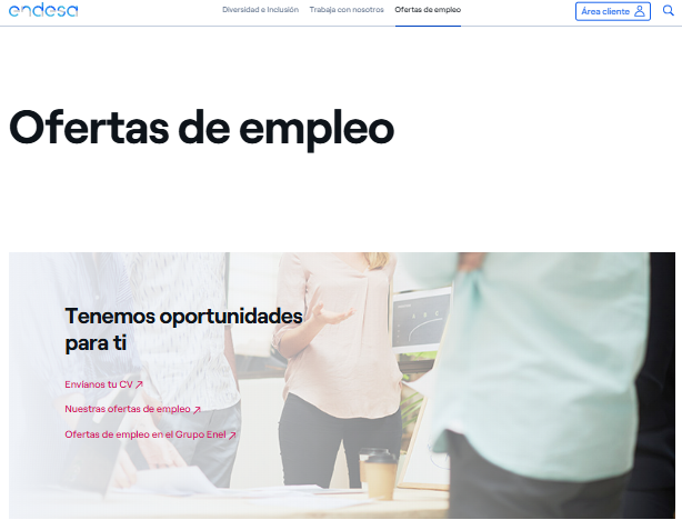 Cabecera del portal de empleo de Endesa