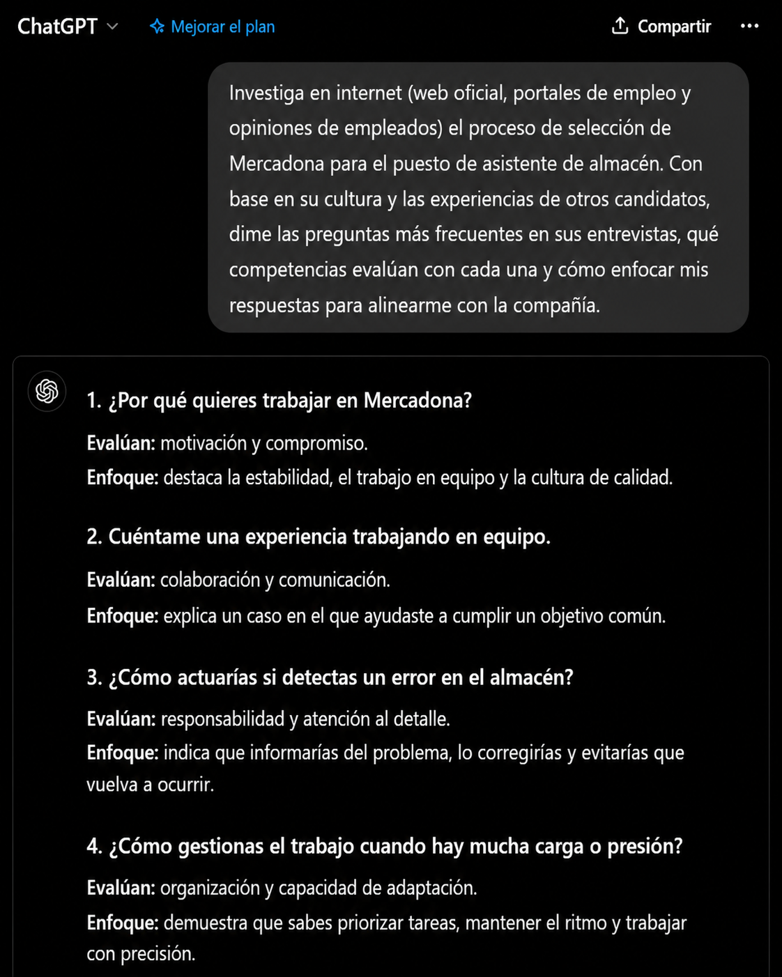 ChatGPT reúne preguntas frecuentes de una empresa particular