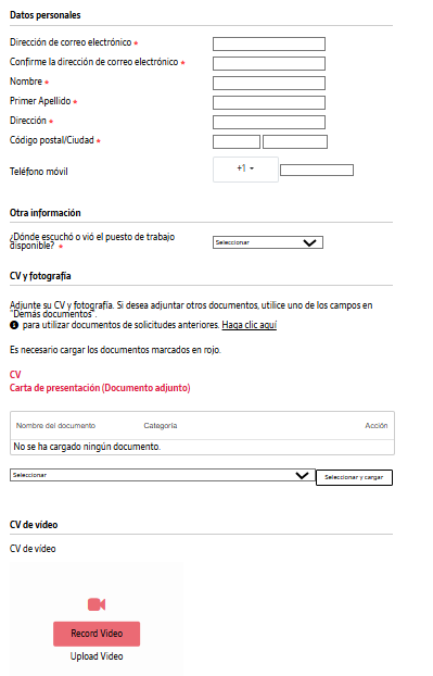 Formulario de empleo de Flying Tiger