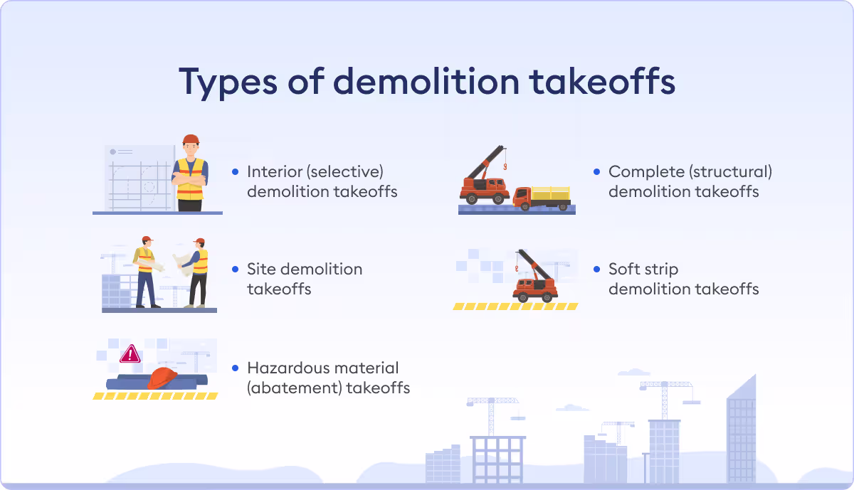 types of demolition takeoffs