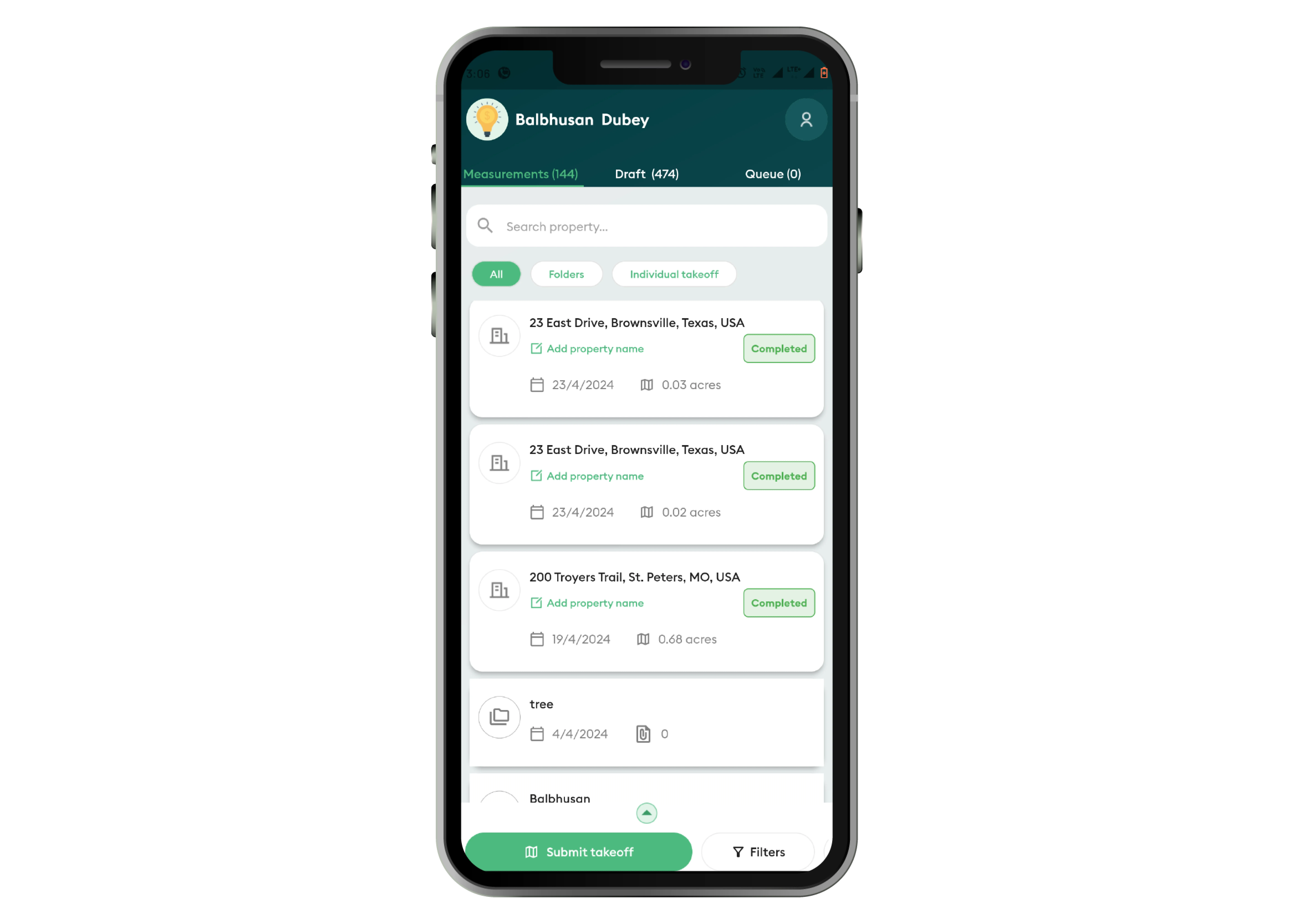 Submit takeoffs on-the-go