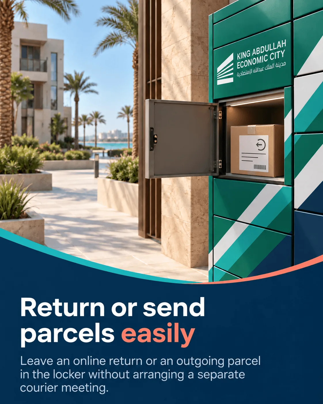A parcel being returned through a KAEC smart locker