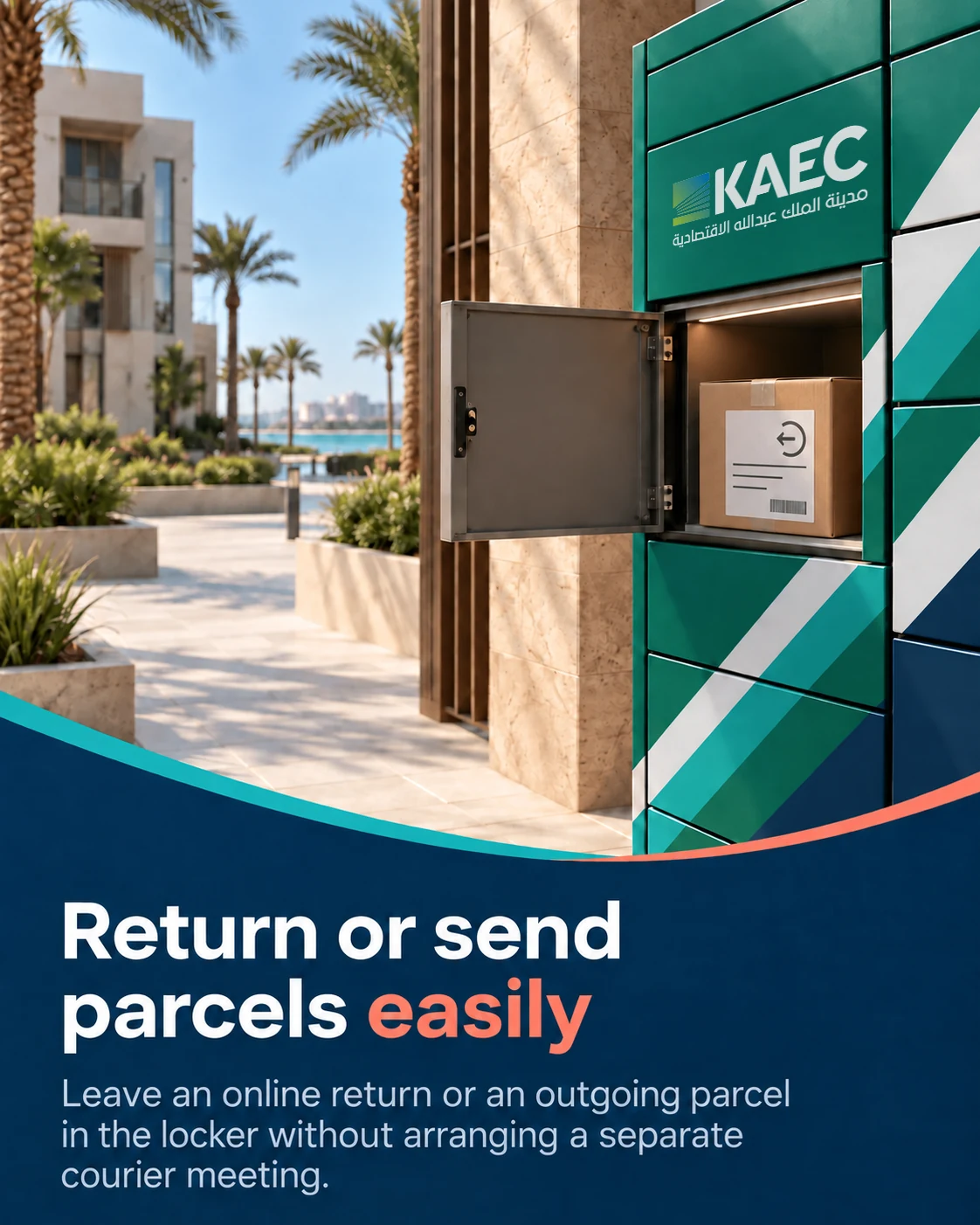 A parcel being returned through a KAEC smart locker