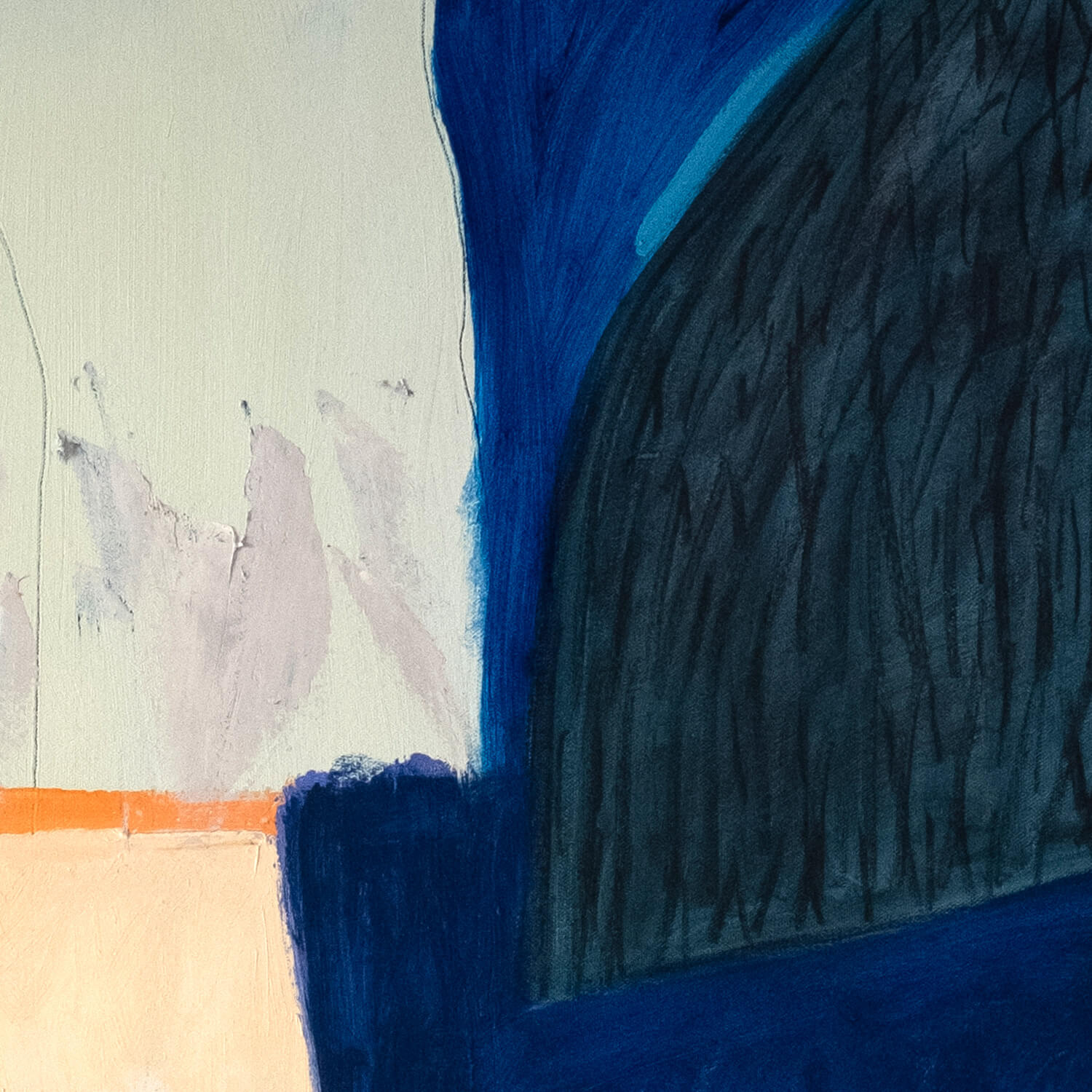 Abstract painting titled Stacked - Acrylic, oil and charcoal on canvas