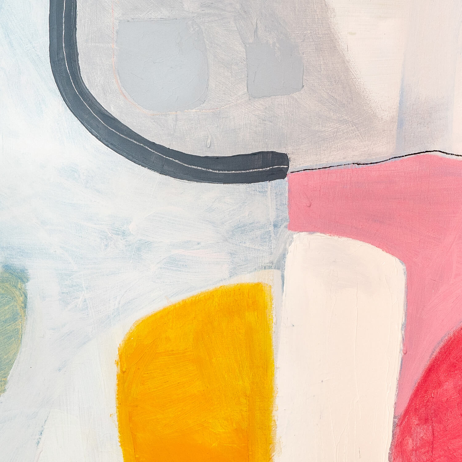 Abstract painting titled Stacked - Acrylic, oil and charcoal on canvas