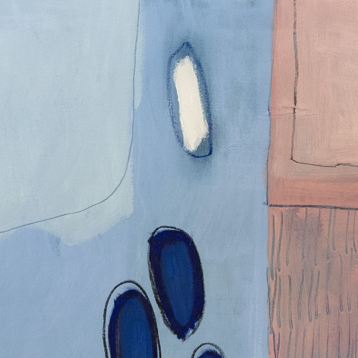 Abstract painting titled Stacked - Acrylic, oil and charcoal on canvas