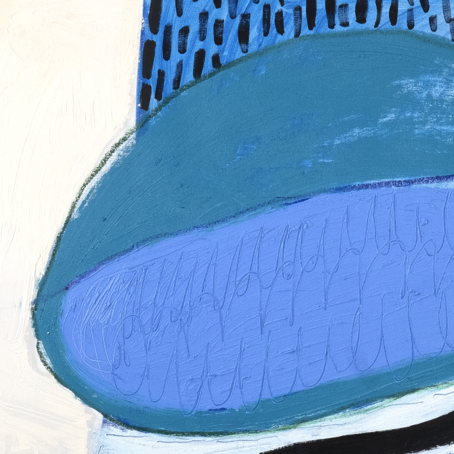 Abstract painting titled Stacked - Acrylic, oil and charcoal on canvas