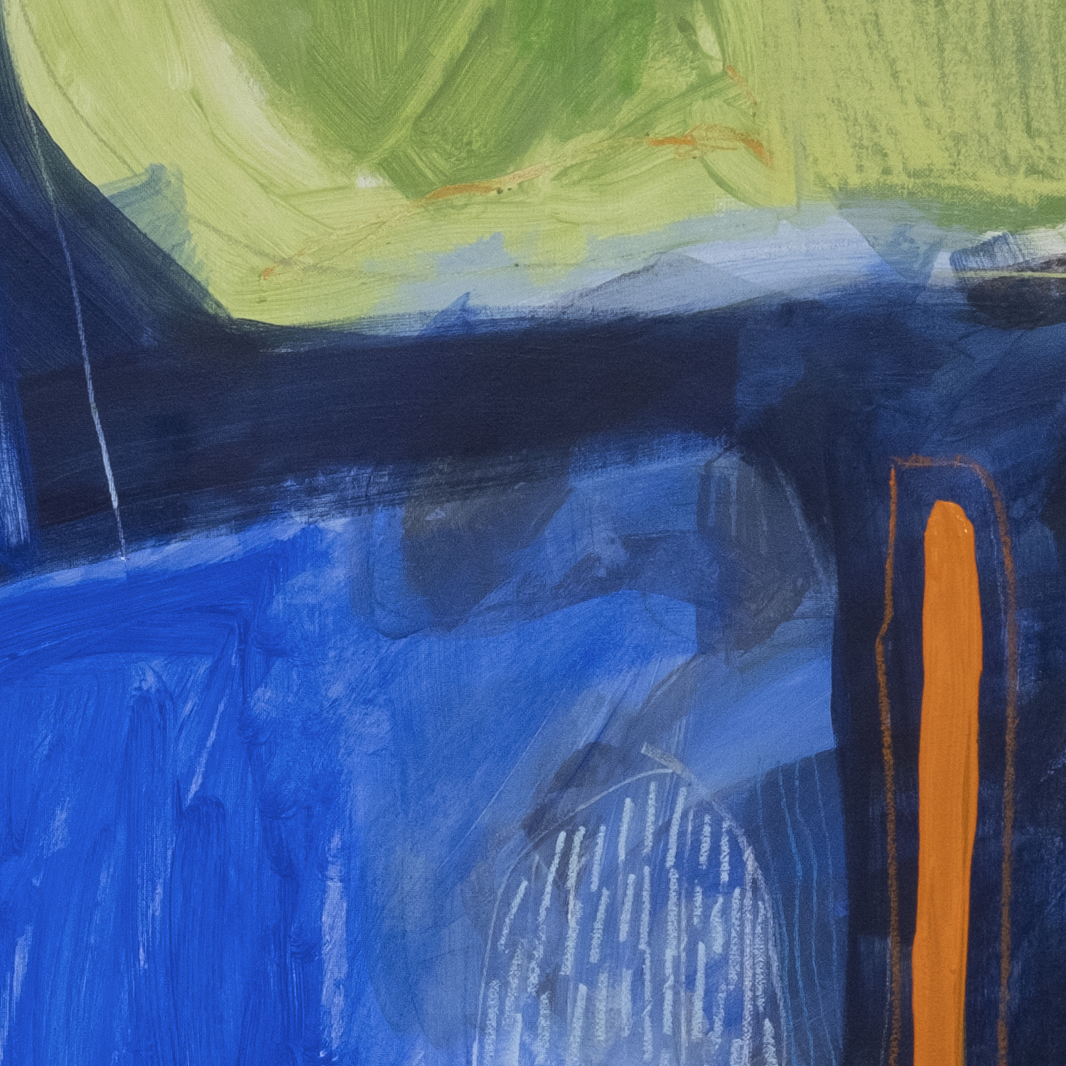 Abstract painting titled Stacked - Acrylic, oil and charcoal on canvas