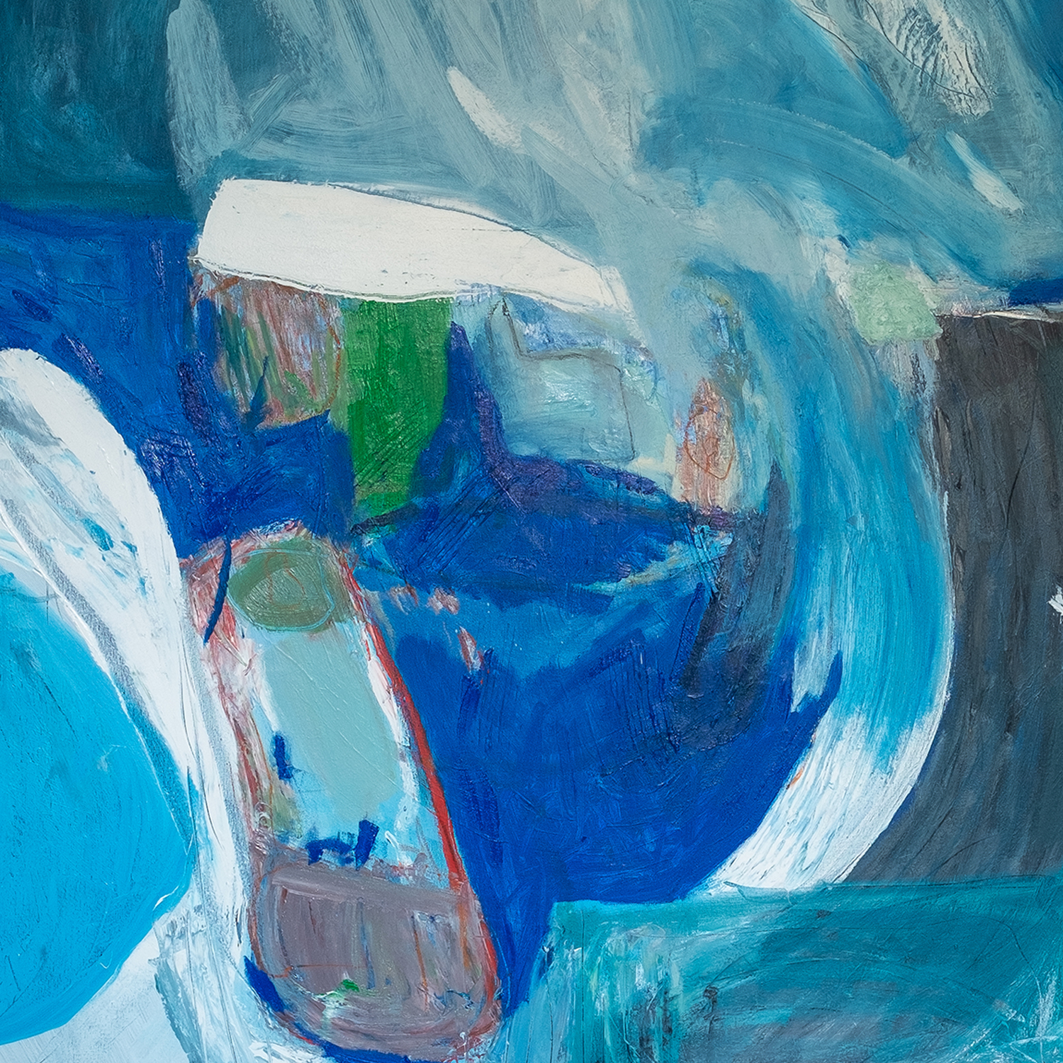 Abstract painting titled Stacked - Acrylic, oil and charcoal on canvas