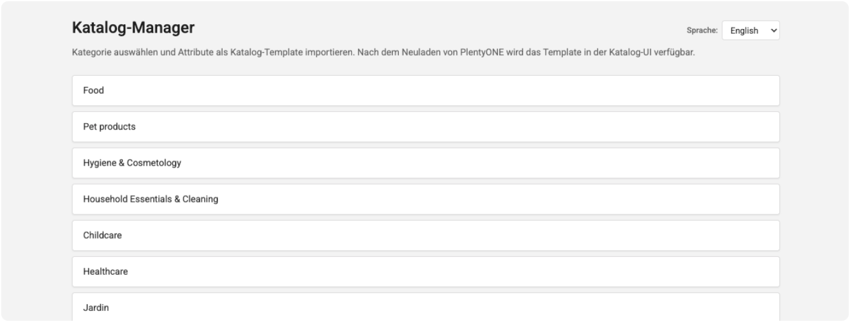 Example view: Creating a product catalog in PlentyONE