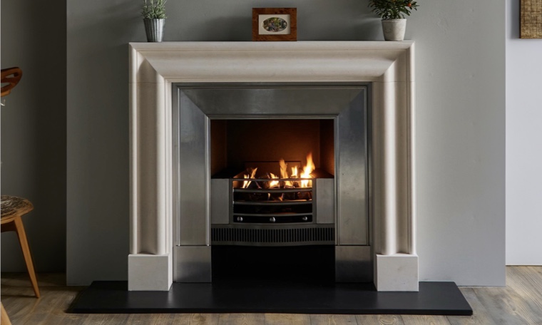 A stylish fireplace and surround